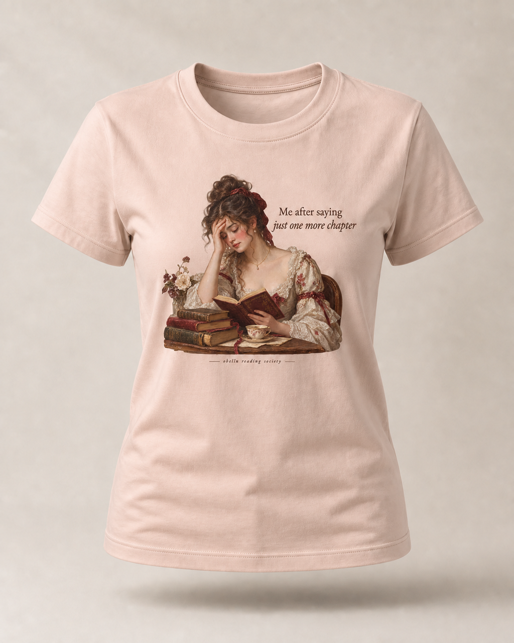OBELLU Just One More Chapter Classic T-Shirt – Fraiche Peche 3D product view