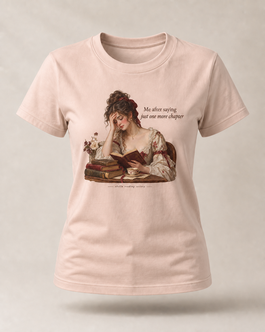 OBELLU Just One More Chapter Classic T-Shirt – Fraiche Peche 3D product view