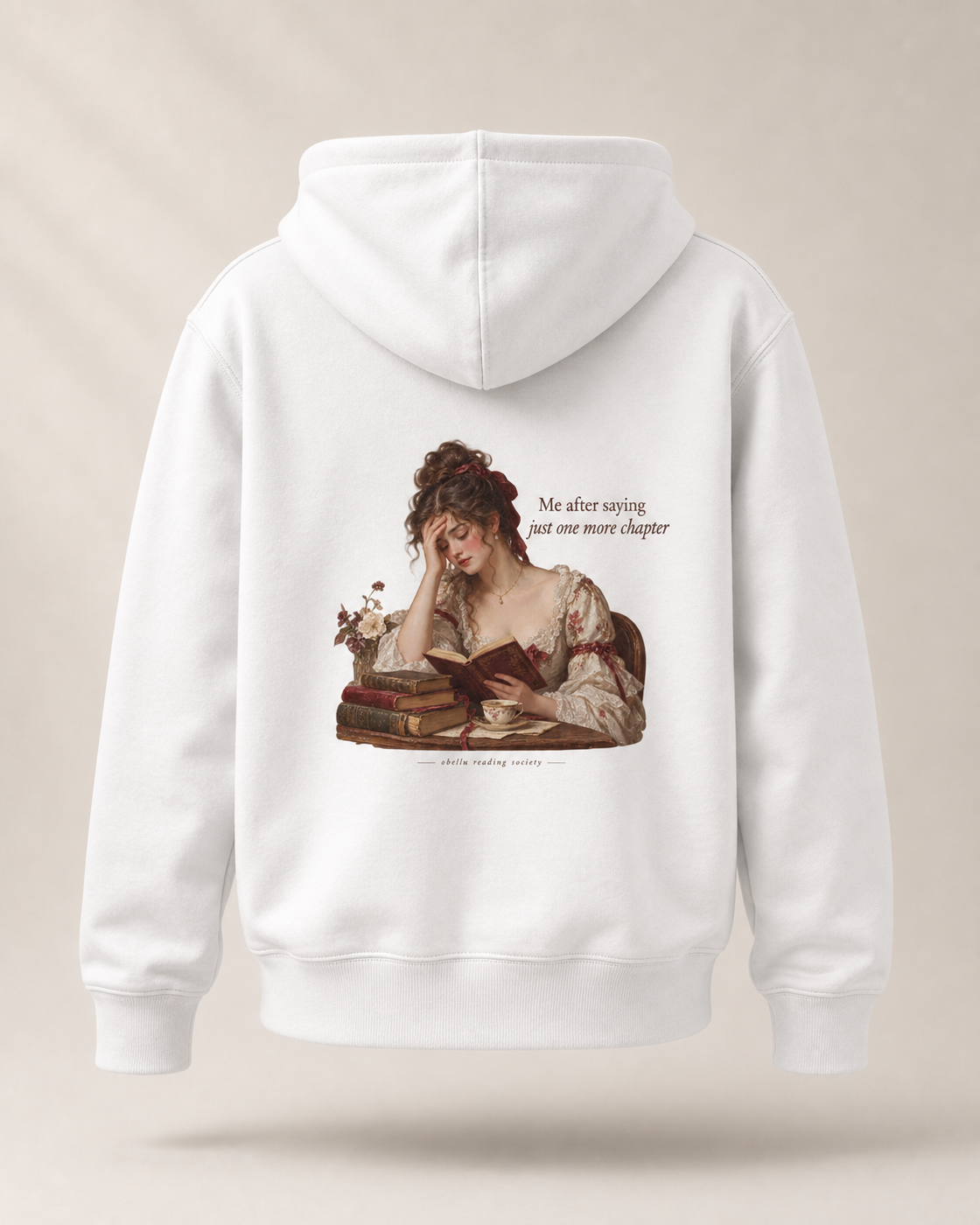 OBELLU Just One More Chapter Zipper – White 3D back view