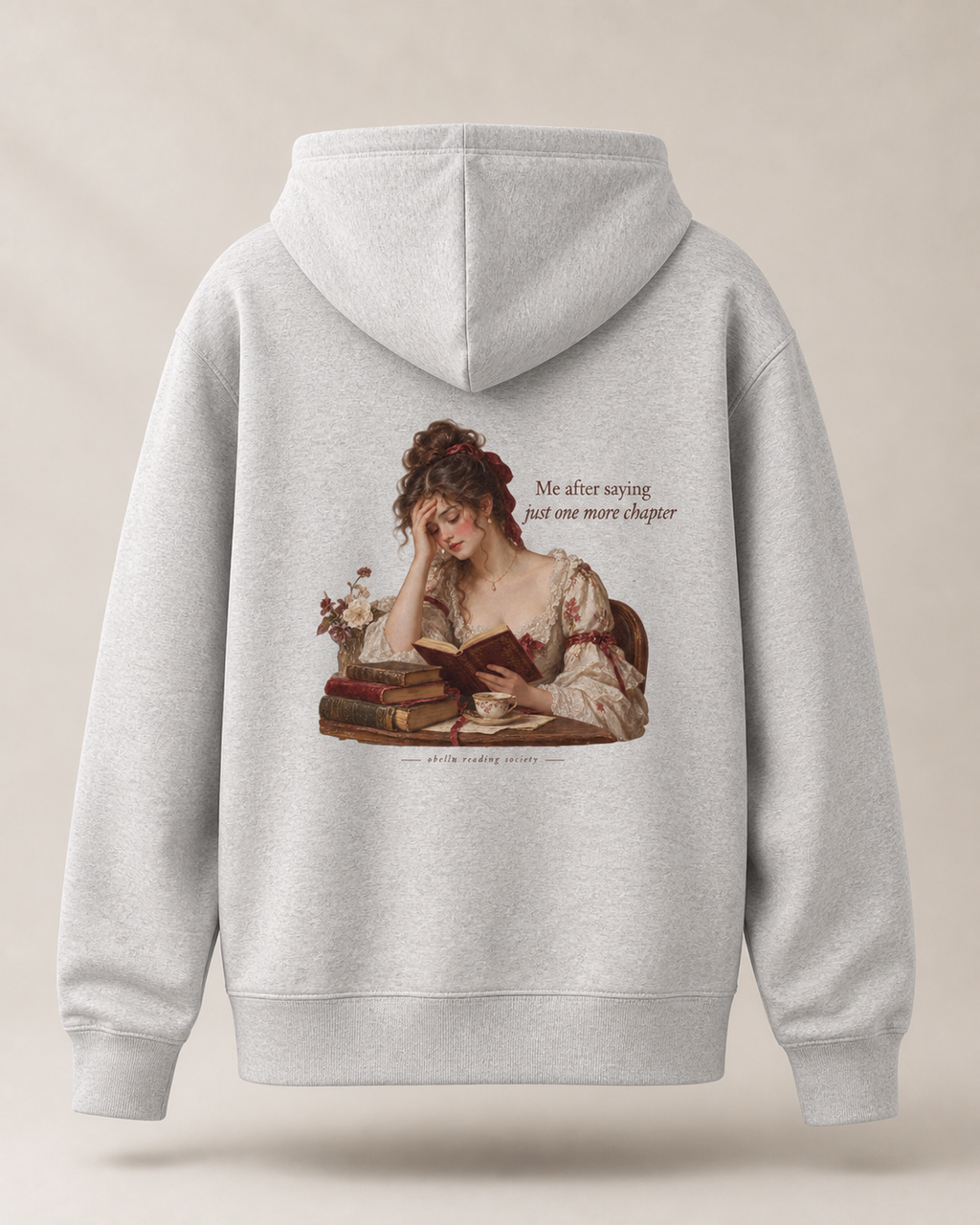 OBELLU Just One More Chapter Zipper – Cool Heather Grey 3D back view