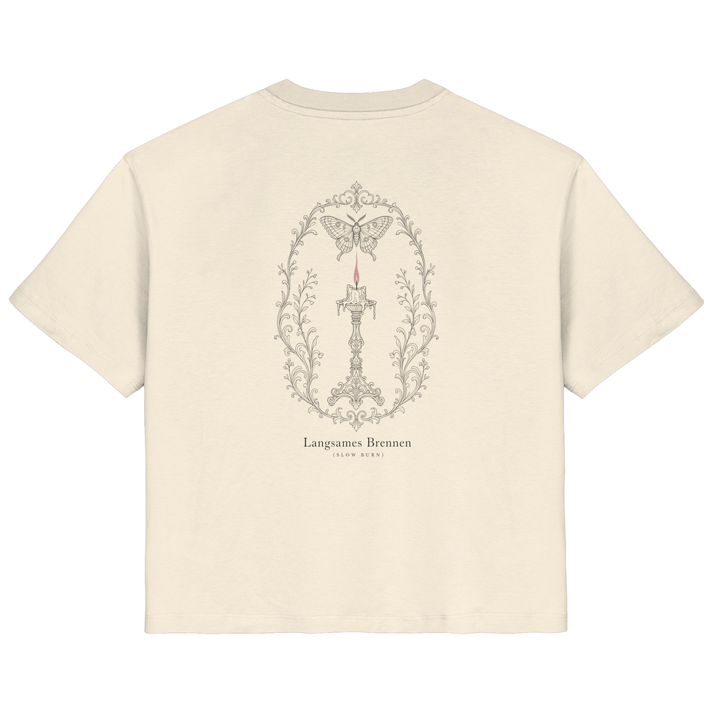 Langsames Brennen – Ladies Organic Shirt (Backprint)