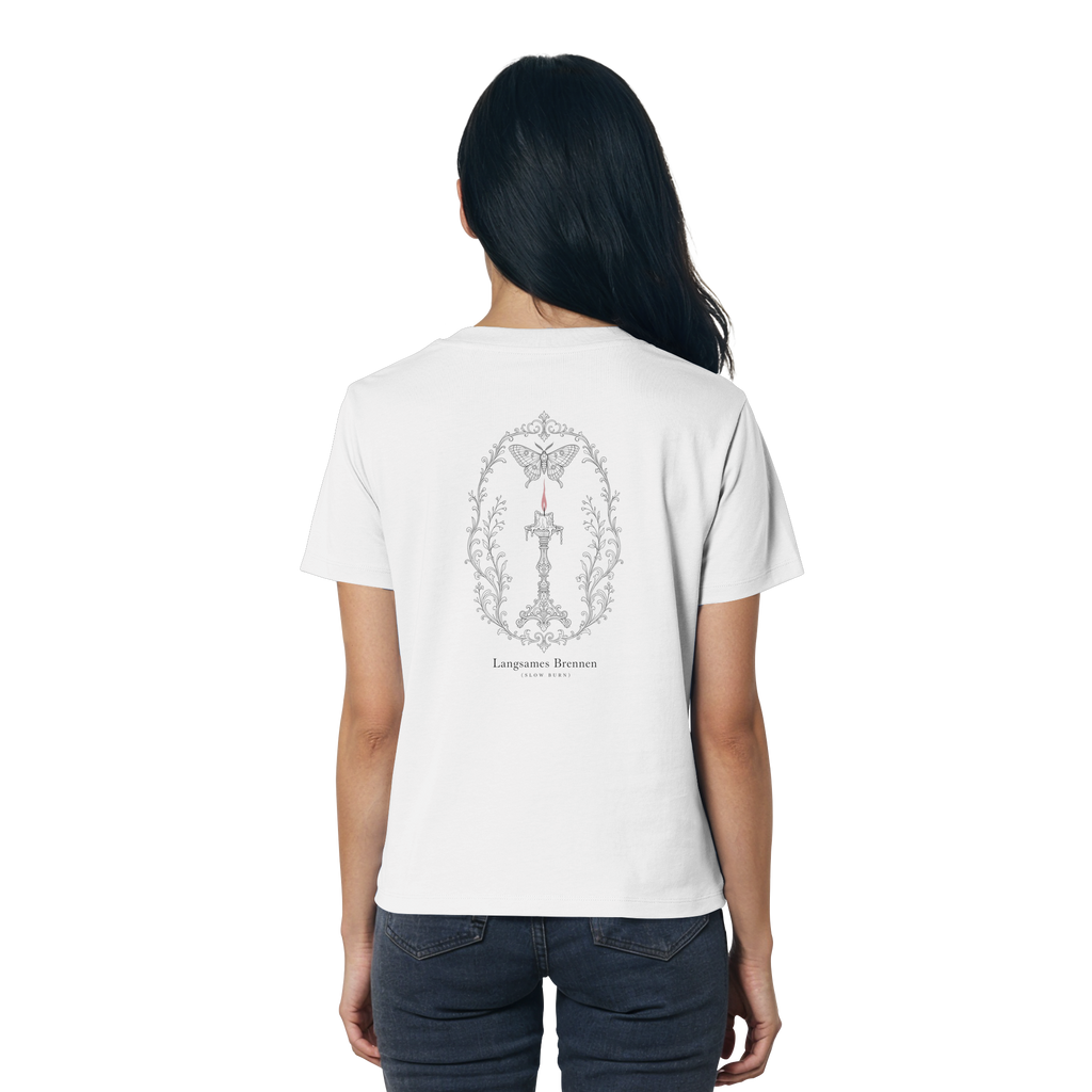 Langsames Brennen – Ladies Organic Shirt (Backprint)