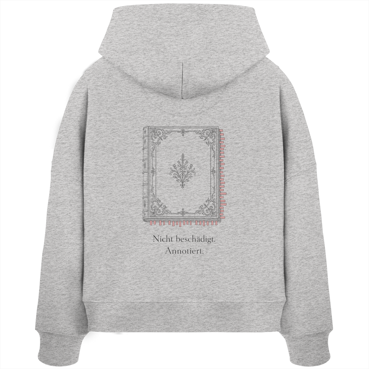 Nicht beschädigt. Annotiert. – Womens Organic Boxcut Hoodie (Backprint)