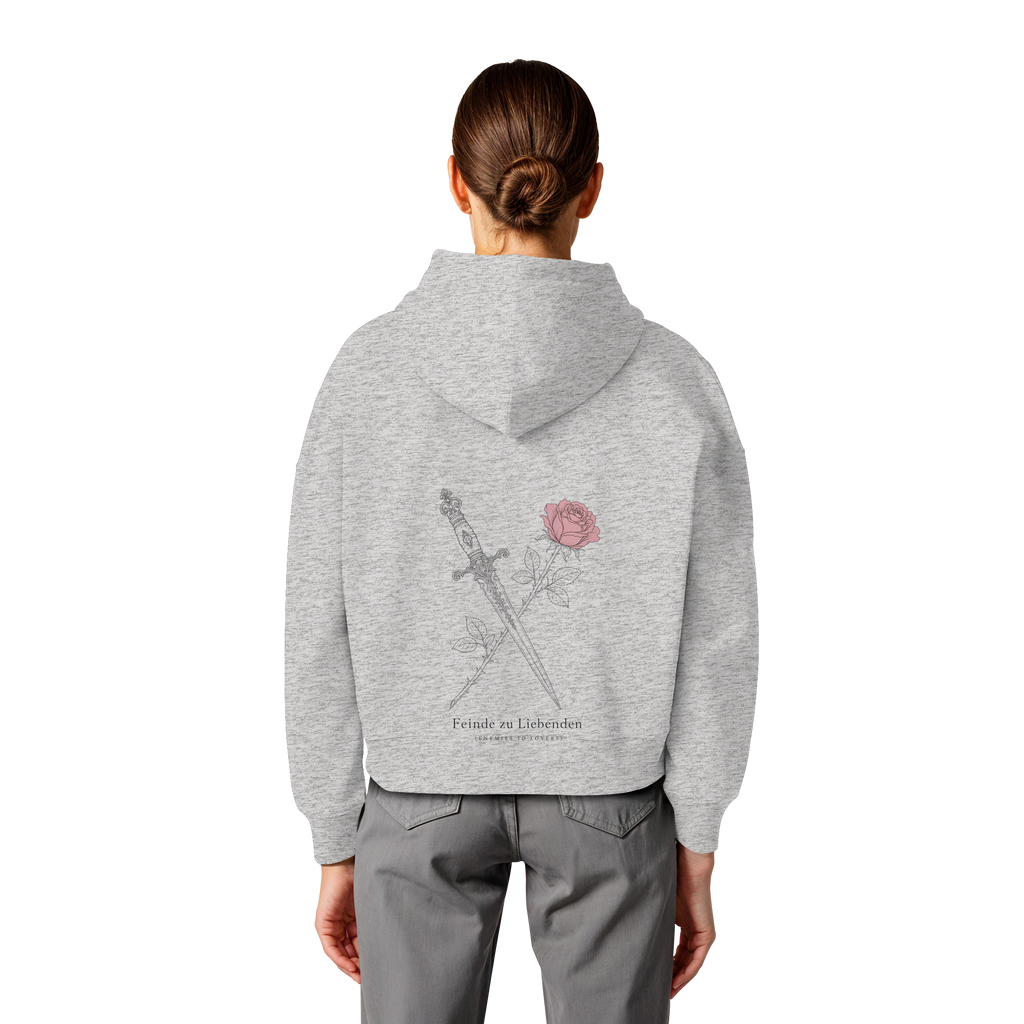 Feinde zu Liebenden – Womens Organic Boxcut Hoodie (Backprint)