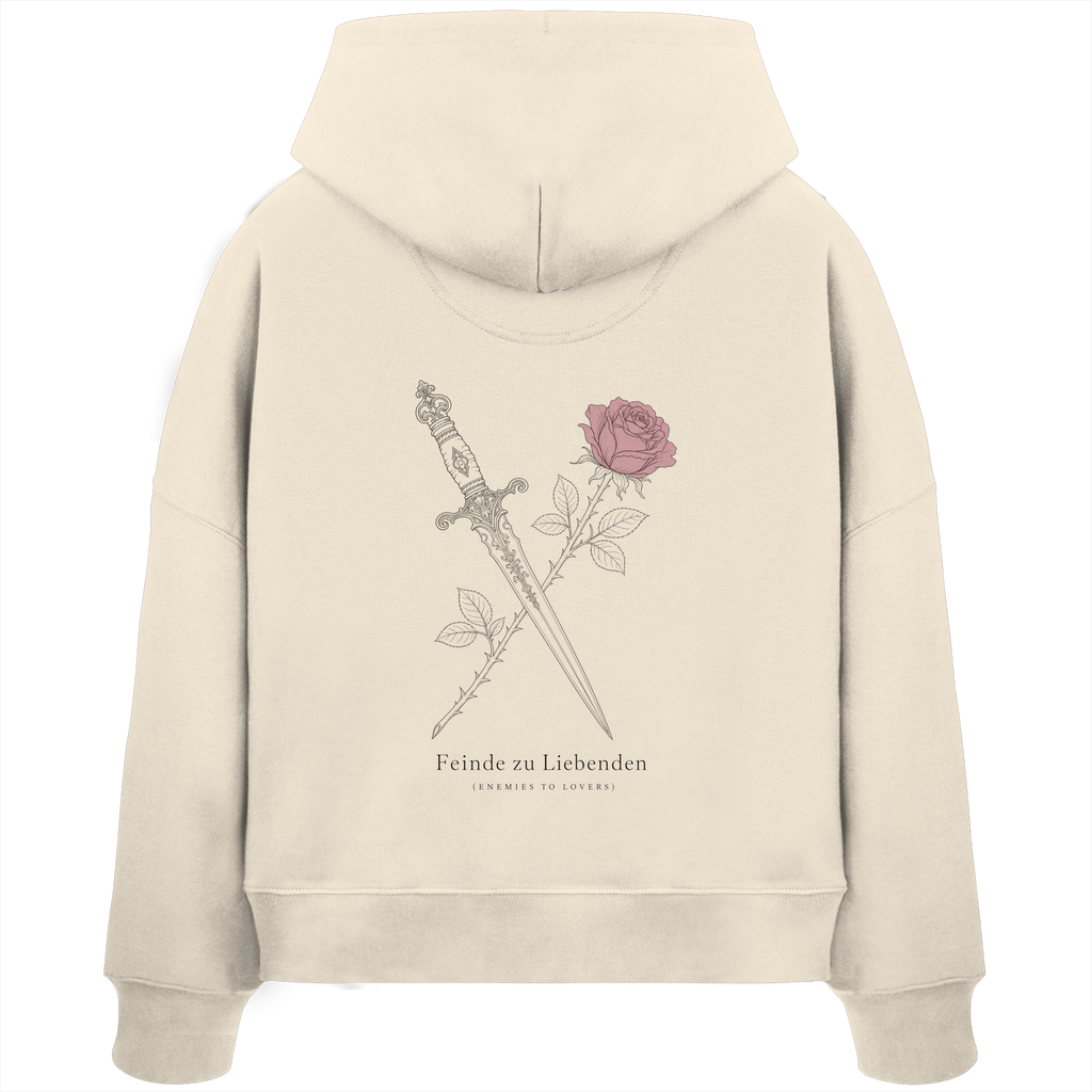 Feinde zu Liebenden – Womens Organic Boxcut Hoodie (Backprint)