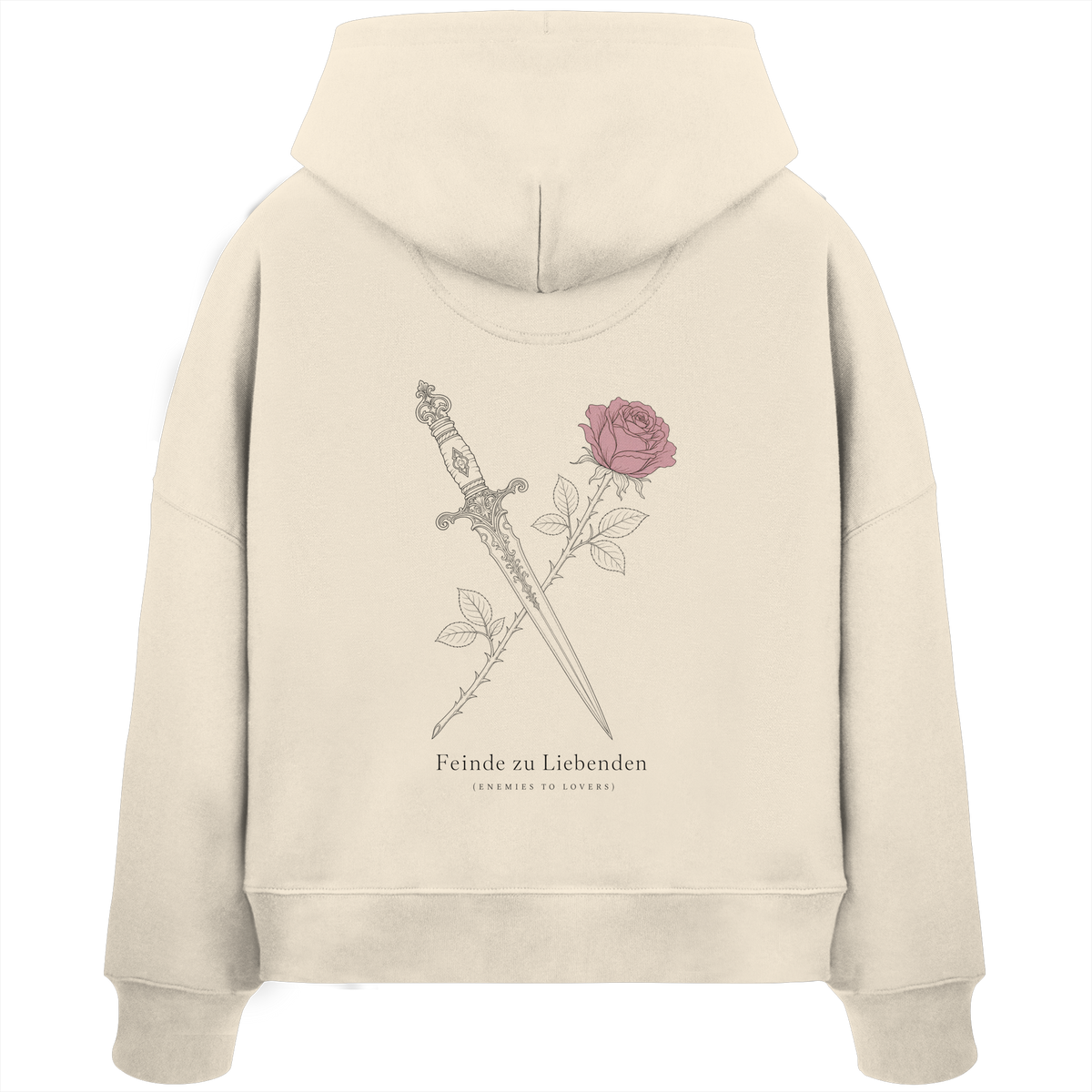 Feinde zu Liebenden – Womens Organic Boxcut Hoodie (Backprint)
