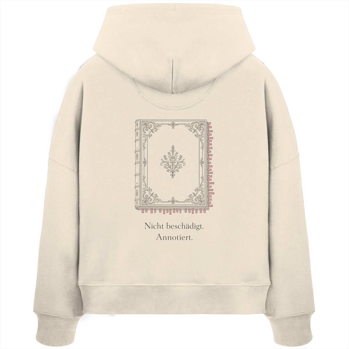Nicht beschädigt. Annotiert. – Womens Organic Boxcut Hoodie (Backprint)