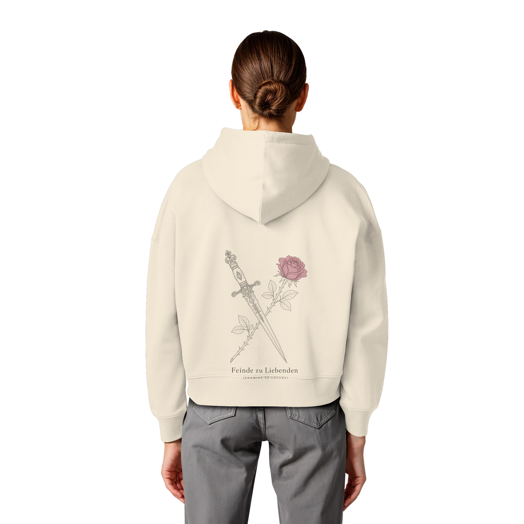 Feinde zu Liebenden – Womens Organic Boxcut Hoodie (Backprint)
