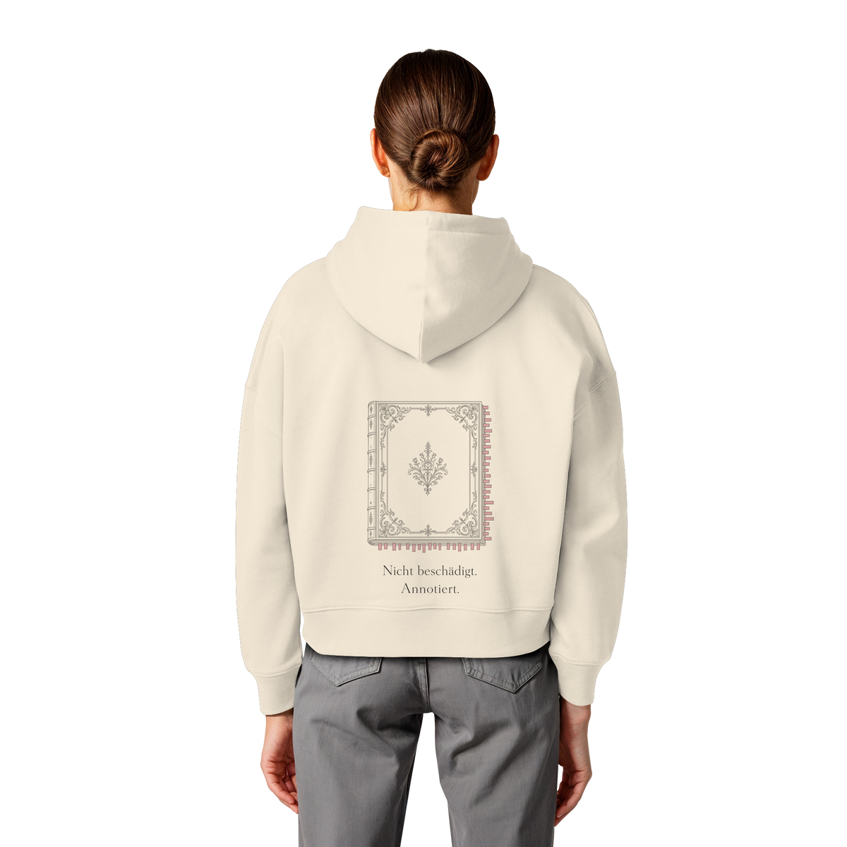 Nicht beschädigt. Annotiert. – Womens Organic Boxcut Hoodie (Backprint)