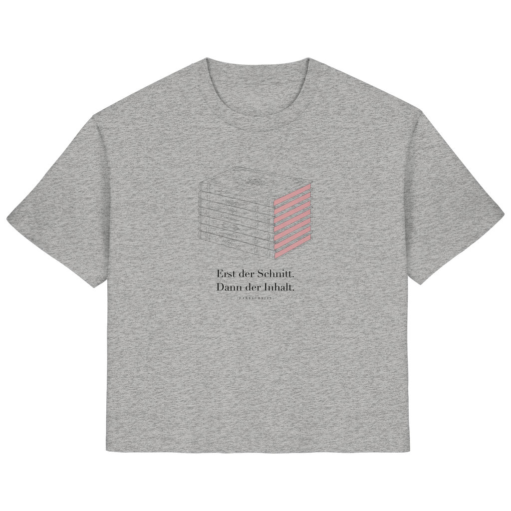 Farbschnitt Shirt in Heather Grey, Vorderansicht