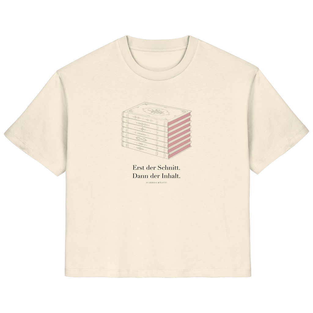 Farbschnitt Shirt in Natur Raw, Vorderansicht
