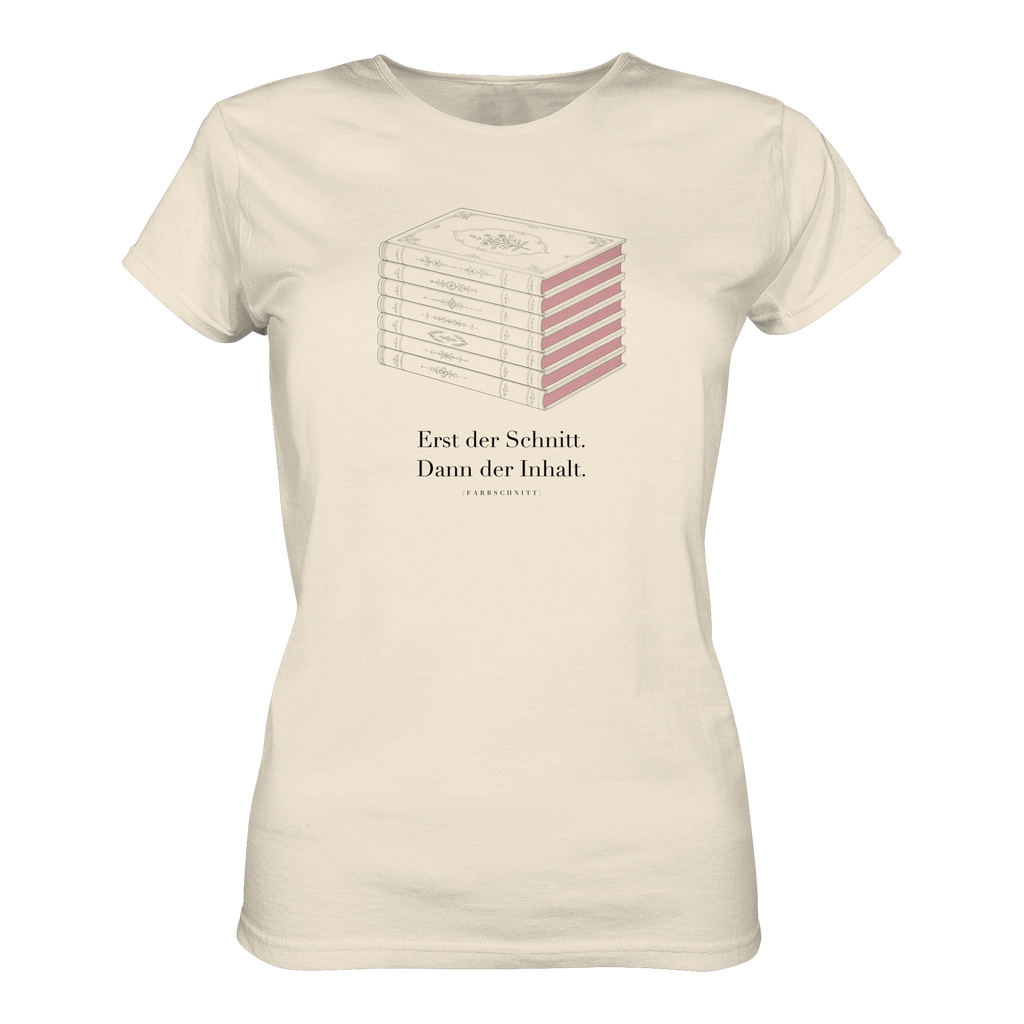Farbschnitt Shirt in Natur Raw, Nahaufnahme des Drucks