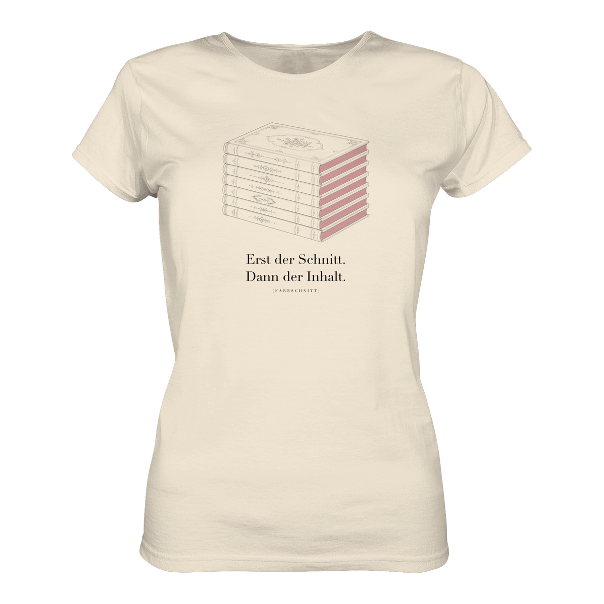 Farbschnitt Shirt in Natur Raw, Nahaufnahme des Drucks