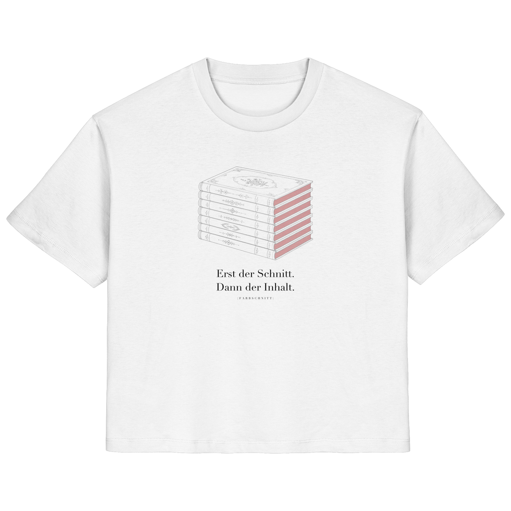 Farbschnitt Shirt in Weiß, Vorderansicht