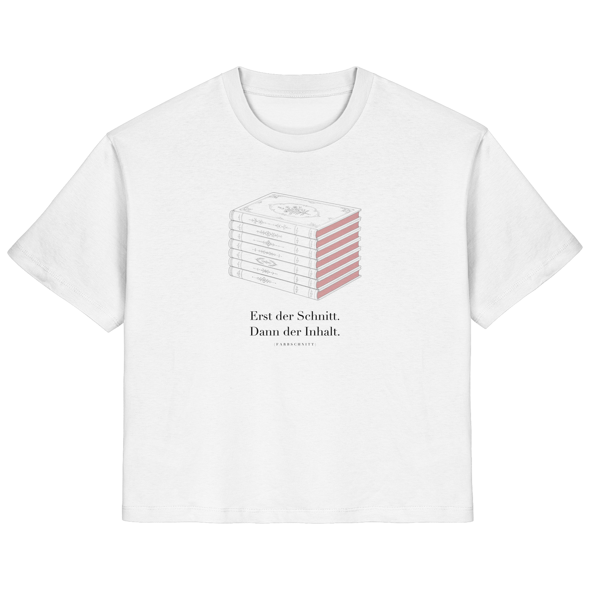 Farbschnitt Shirt in Weiß, Vorderansicht
