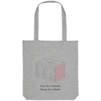 Farbschnitt Tote-Bag in Heather Grey, Vorderansicht