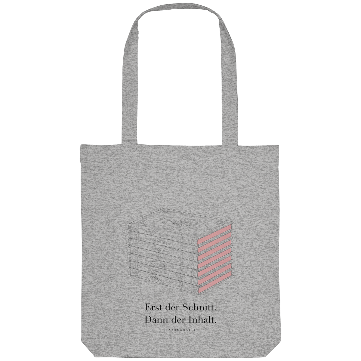 Farbschnitt Tote-Bag in Heather Grey, Vorderansicht