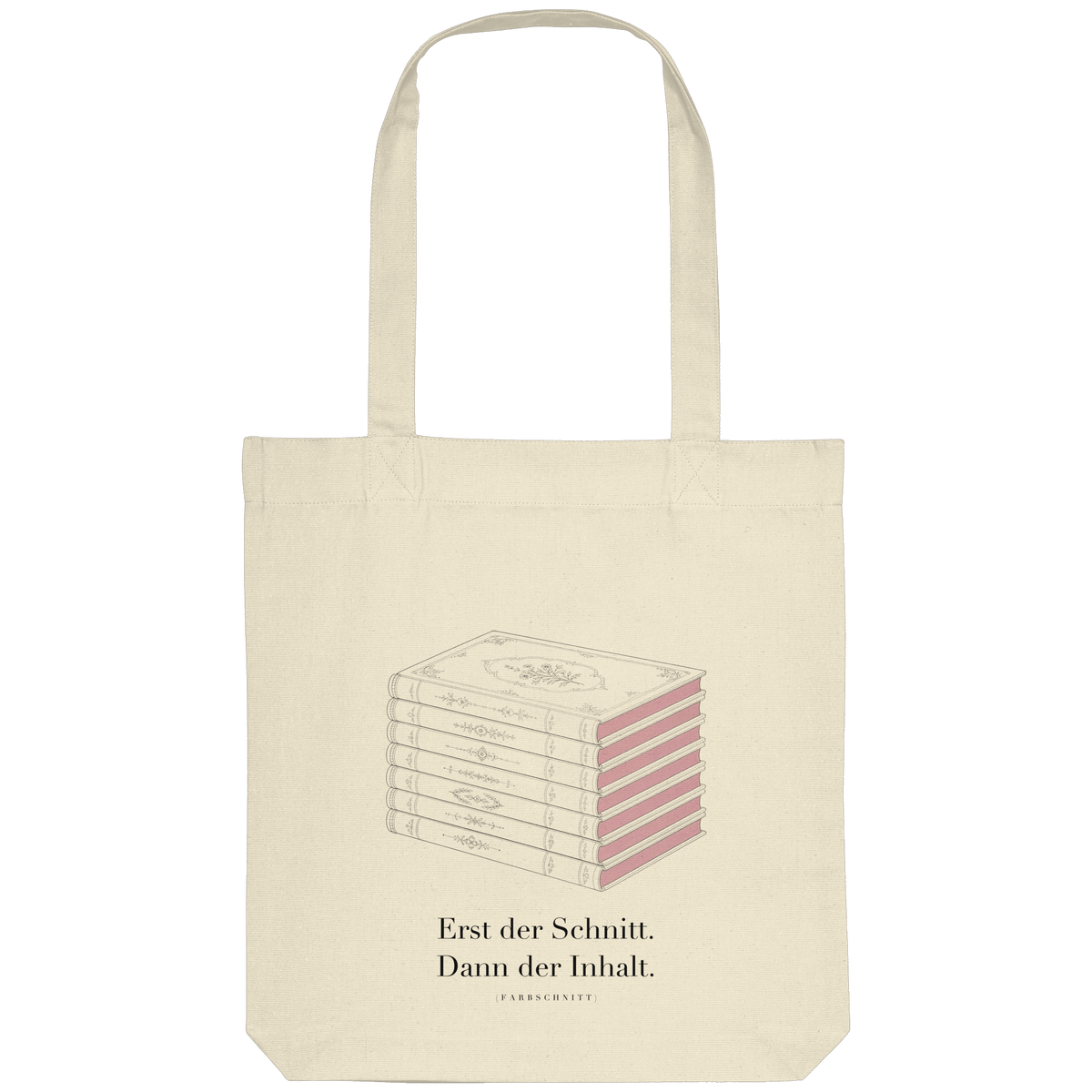 Farbschnitt Tote-Bag in Natur, Vorderansicht