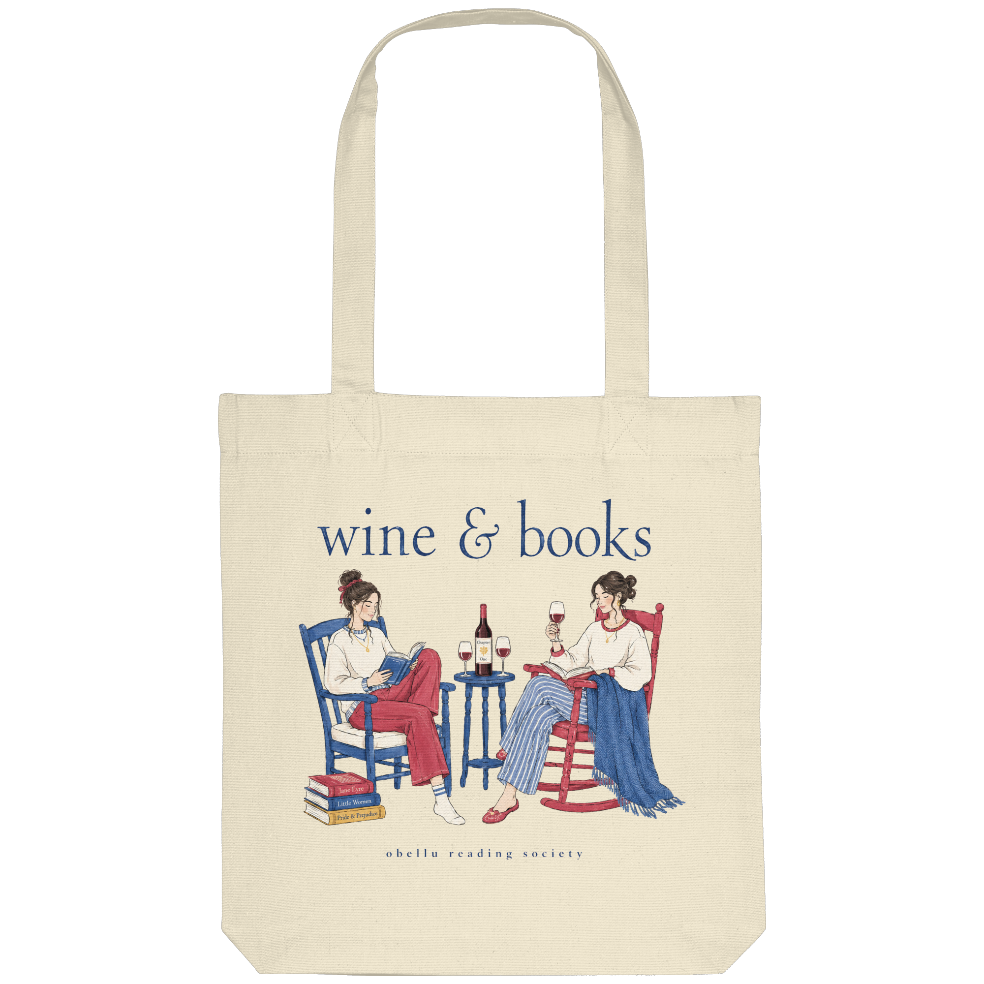 Wine & Books Abendset – Tote Bag in Natural, Motivseite