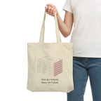 Farbschnitt Tote-Bag in Natur, Nahaufnahme des Drucks