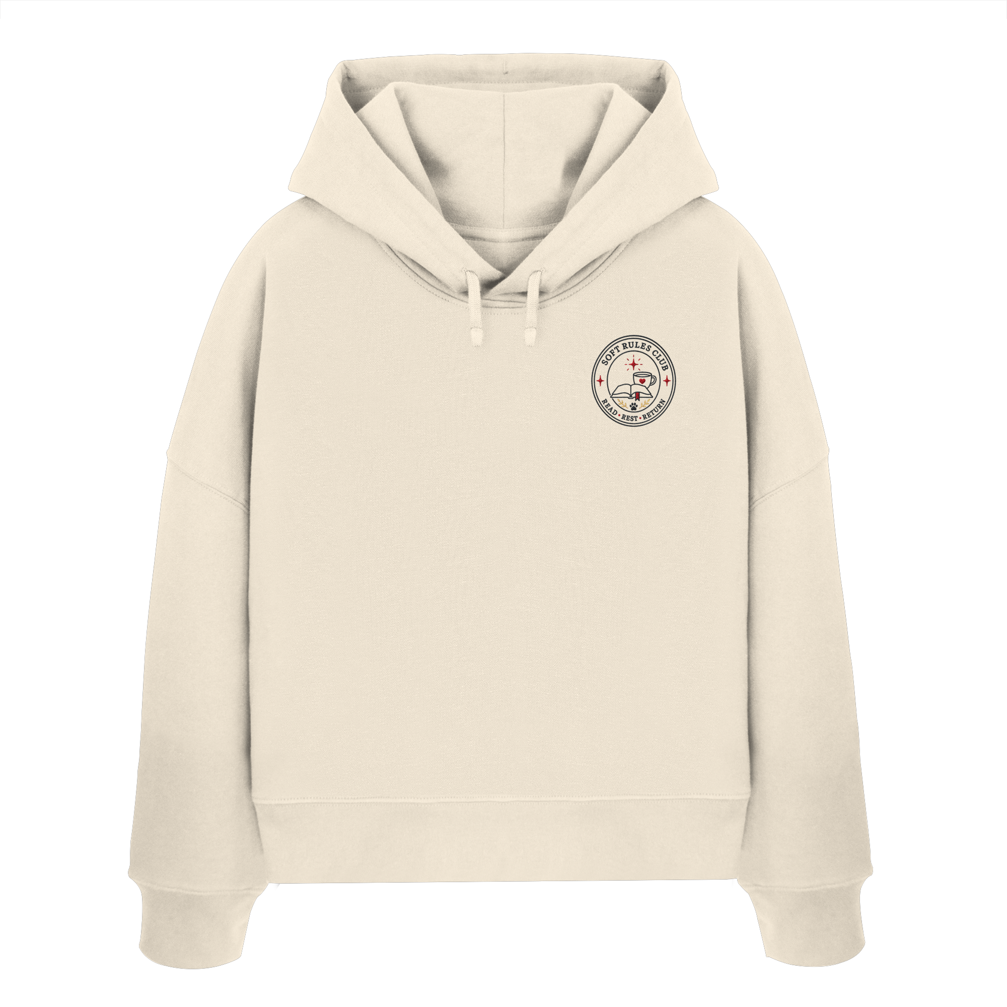 Soft Rules Club Seal - Womens Organic Boxcut Hoodie