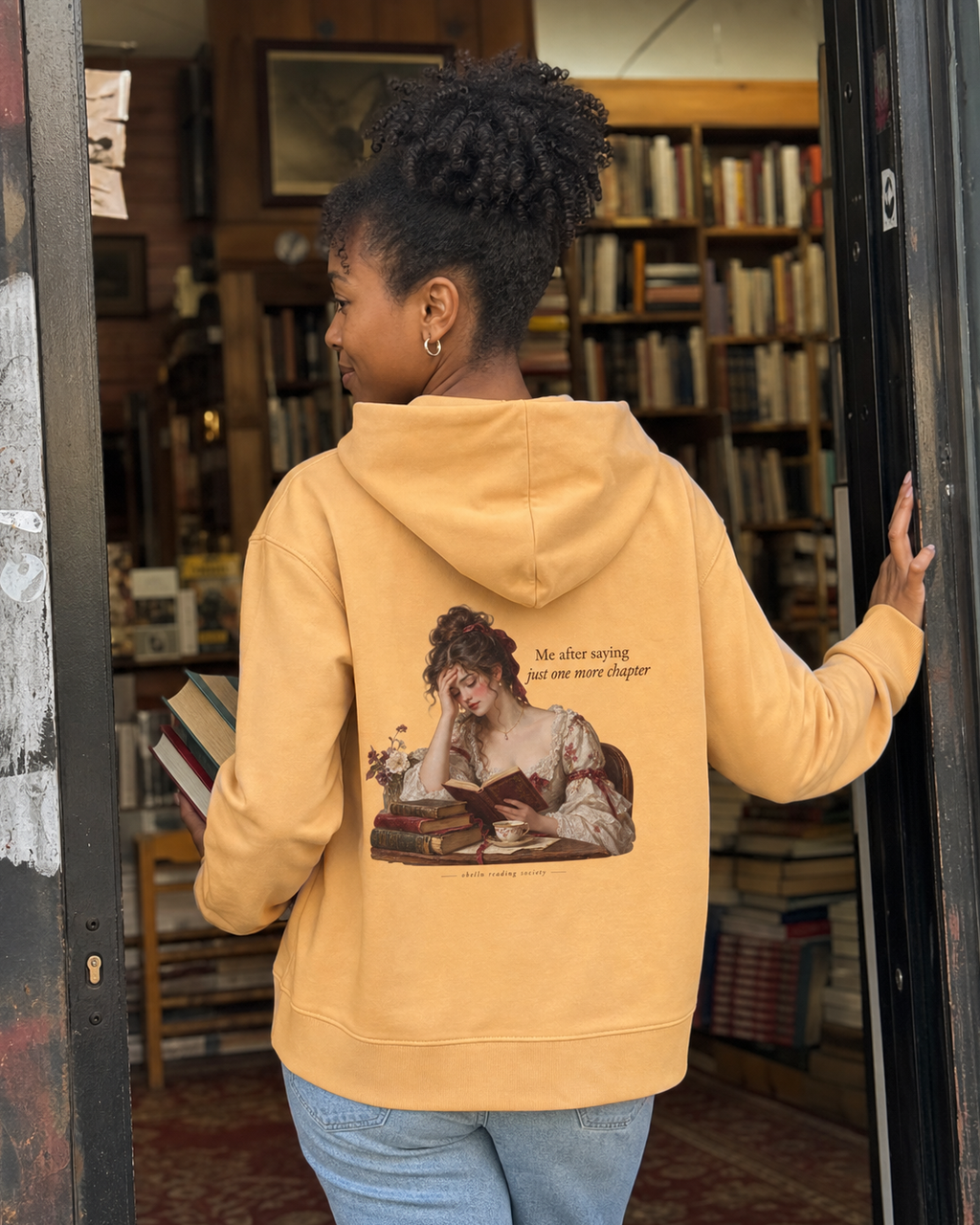 OBELLU Just One More Chapter Zipper – Nispero model lifestyle back view