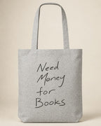 Need Money for Books – Tote Bag in Heather Grey – 3D-Produktansicht