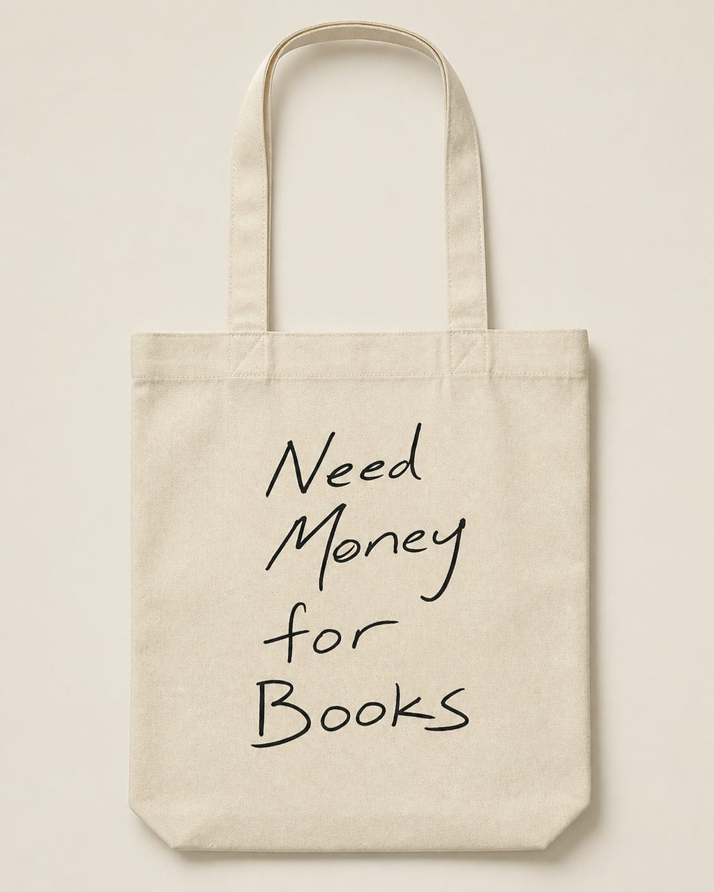 Need Money for Books – Tote Bag in Natural – 3D-Produktansicht