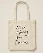 Need Money for Books – Tote Bag in Natural – 3D-Produktansicht