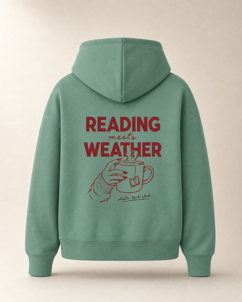 Reading Meets Weather – Boxcut Hoodie in Green Bay – 3D-Produktansicht
