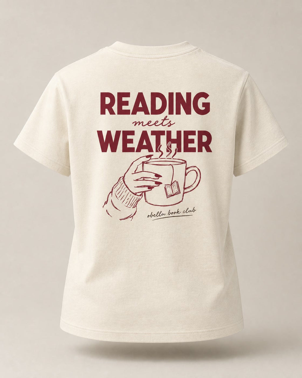 Reading Meets Weather – Classic T-Shirt in Natural Raw – 3D-Produktansicht