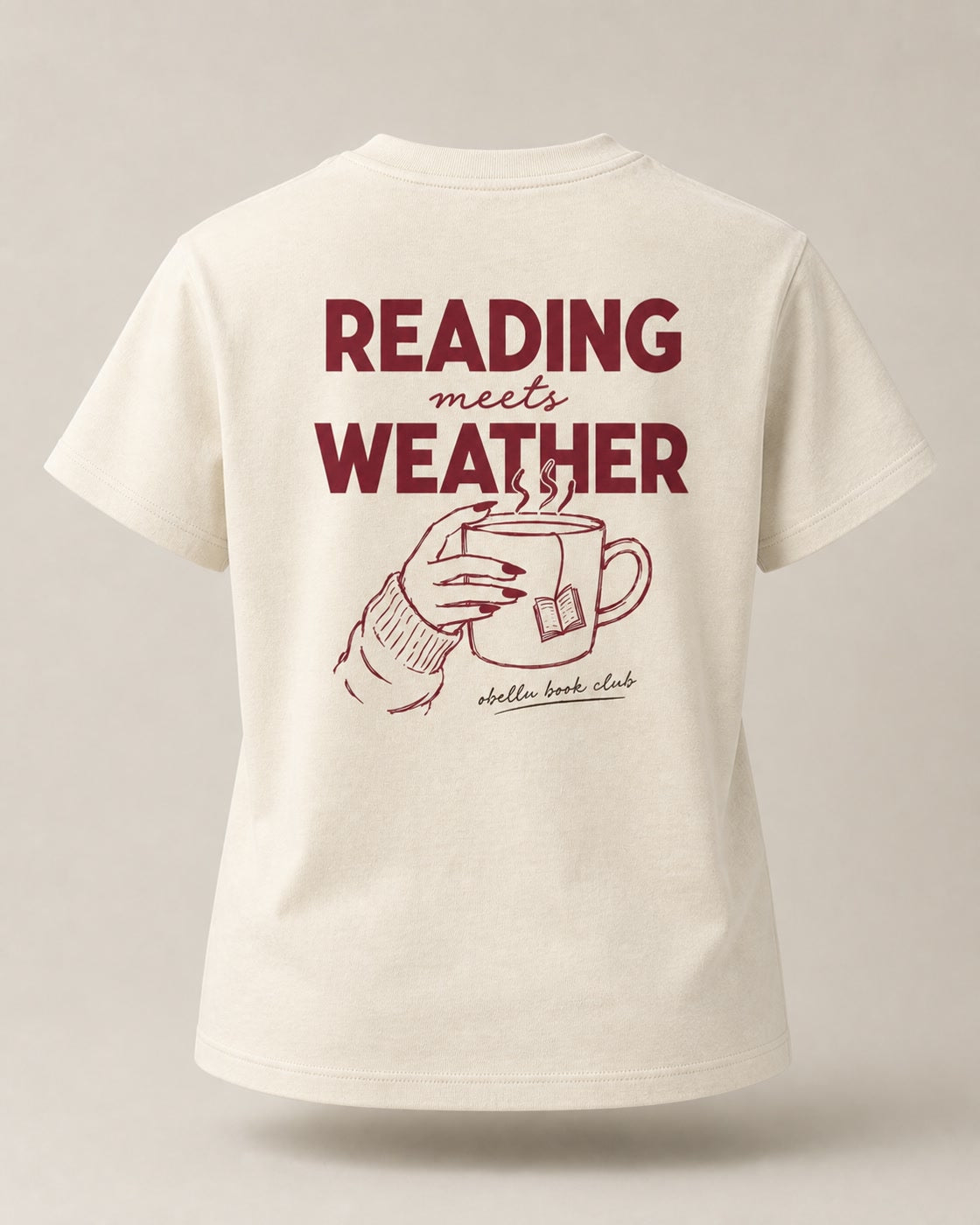 Reading Meets Weather – Classic T-Shirt in Natural Raw – 3D-Produktansicht