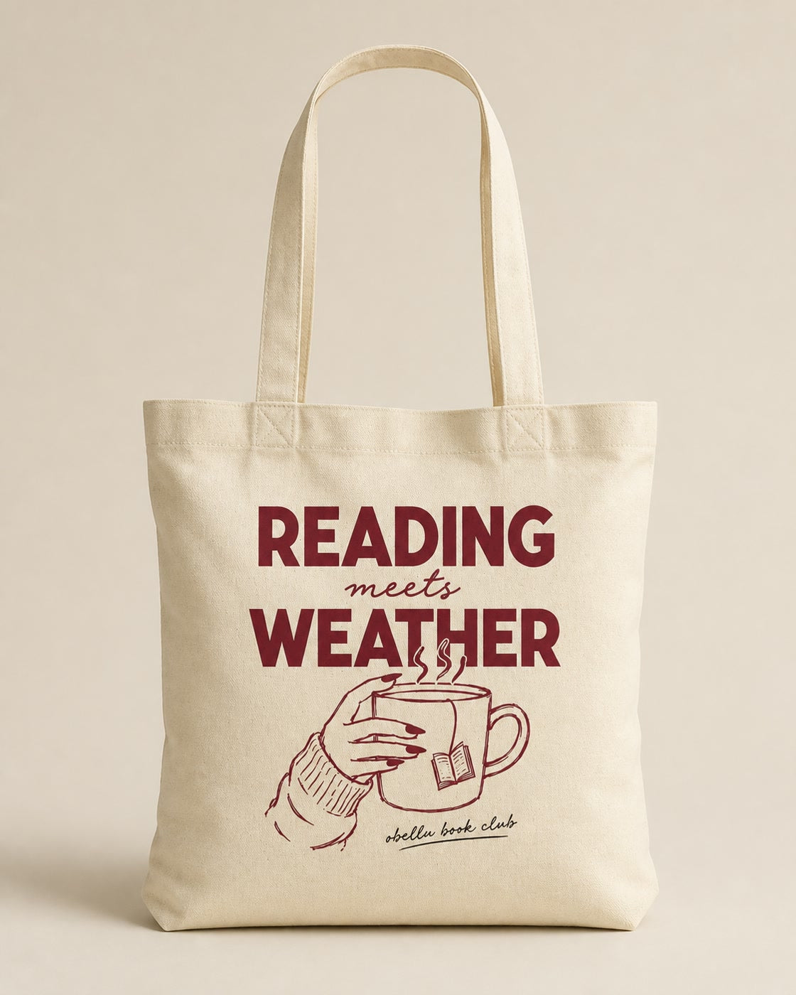 Reading Meets Weather – Tote Bag in Natural – 3D-Produktansicht