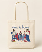 Wine & Books – Tote Bag in Natural – 3D-Produktansicht